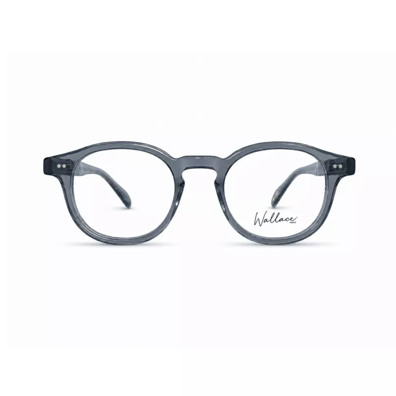 Lunettes de vue Wallace Paris modèle Denfert en acétate cristal gris foncé