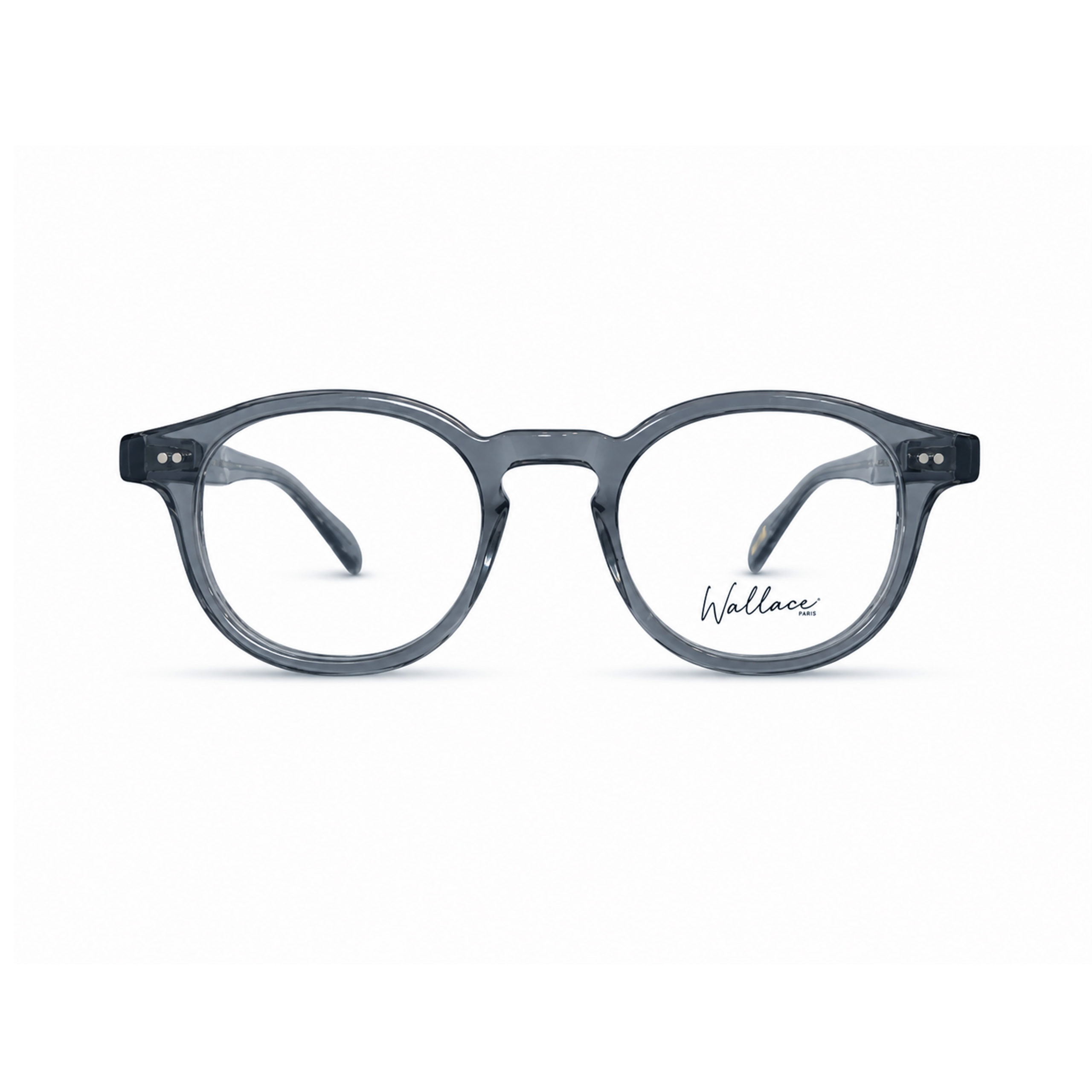 Lunettes de vue Wallace Paris modèle Denfert en acétate cristal gris foncé