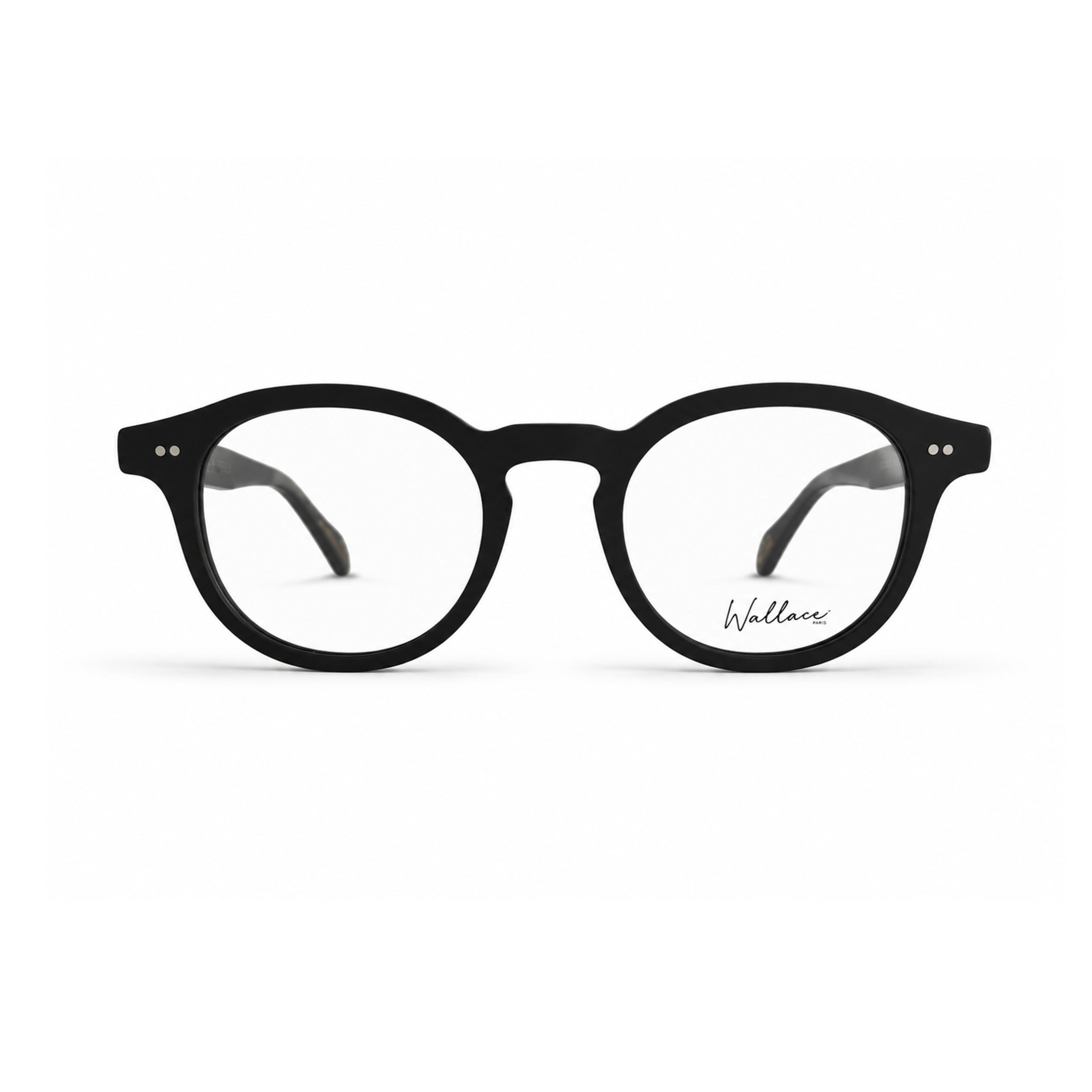 Lunettes de vue Wallace Paris modèle Denfert en acétate noir mat