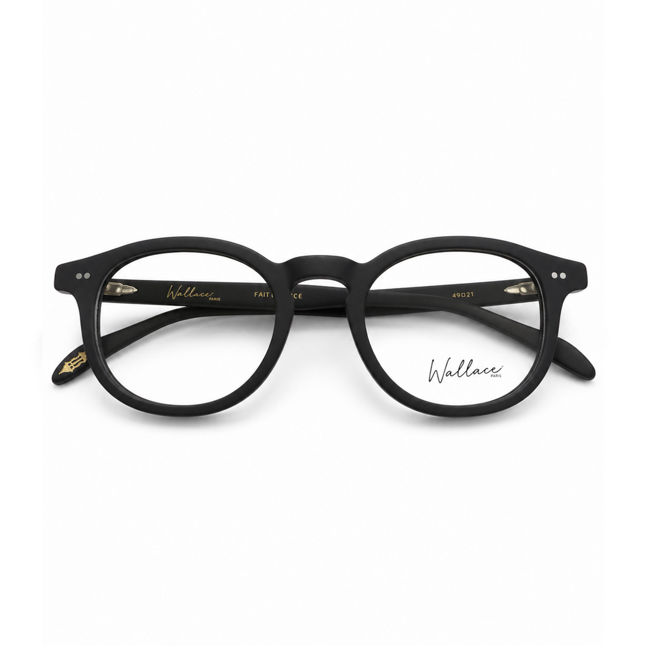 Lunettes de vue Wallace Paris modèle Denfert en acétate noir mat