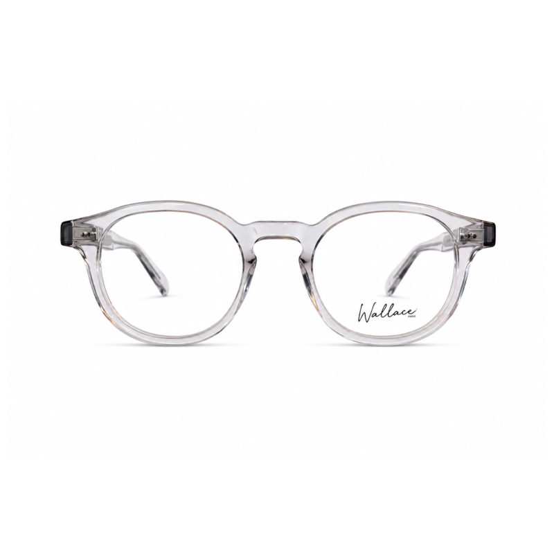 Lunettes de vue Wallace Paris modèle Denfert en acétate cristal gris clair