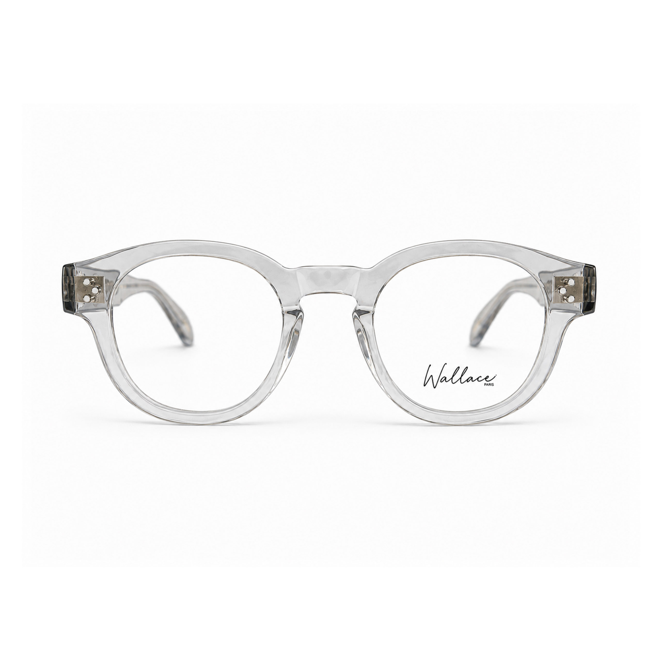 Lunettes de vue Wallace Paris modèle Concorde en acétate cristal gris clair