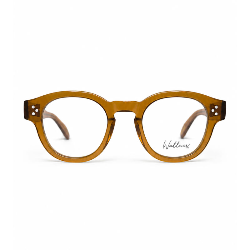 Lunettes de vue Wallace Paris modèle Concorde en acétate cristal cognac