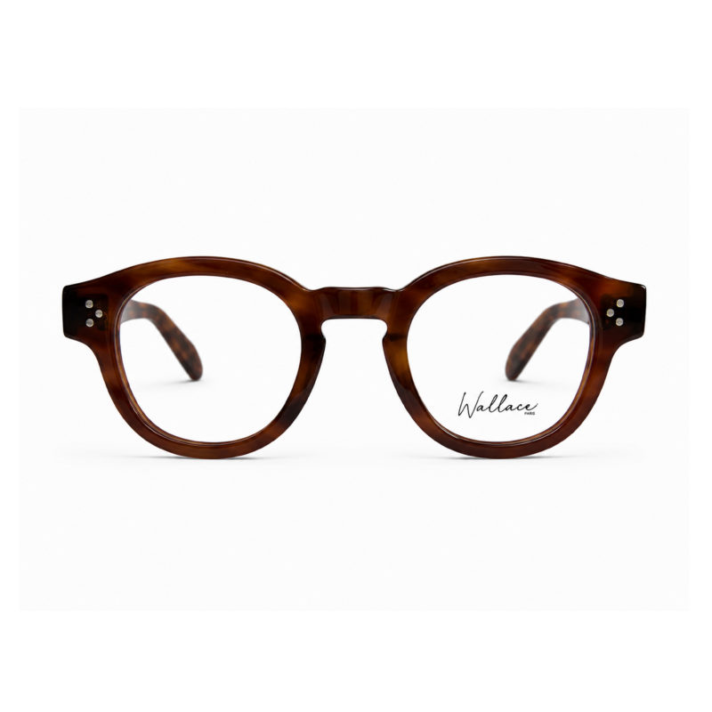Lunettes de vue Wallace Paris modèle Concorde en acétate écaille demi blonde